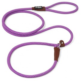 Fida Slip Lead, Dog Lead, 1.8 m, One Size, Slip On No Collar or Harness Needed, Durable and Weather Resistant Climbing Rope with Reflective Stitching (Purple/S)