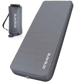 Self-Inflating Sleeping Mats for Outdoor 4in Ultra-Thick Foam Sleeping Pad Inflatable Camping Mattress with Pump Sack, Portable Camping Pad for 4-Season, Gray