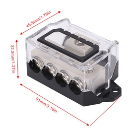 Aramox Power Ground Distribution Blocks, Power Distribution Block 0 Gauge to 4 Gauge Ground Wire Splitter Audio Distributor for Cars Boats