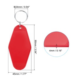 PATIKIL Vintage Motel Keychain, 24 Pack Blank Hotel Keychains Rhombus Retro Key Tag for DIY Crafts Ornament Backpack Luggage Labels Tags, Red