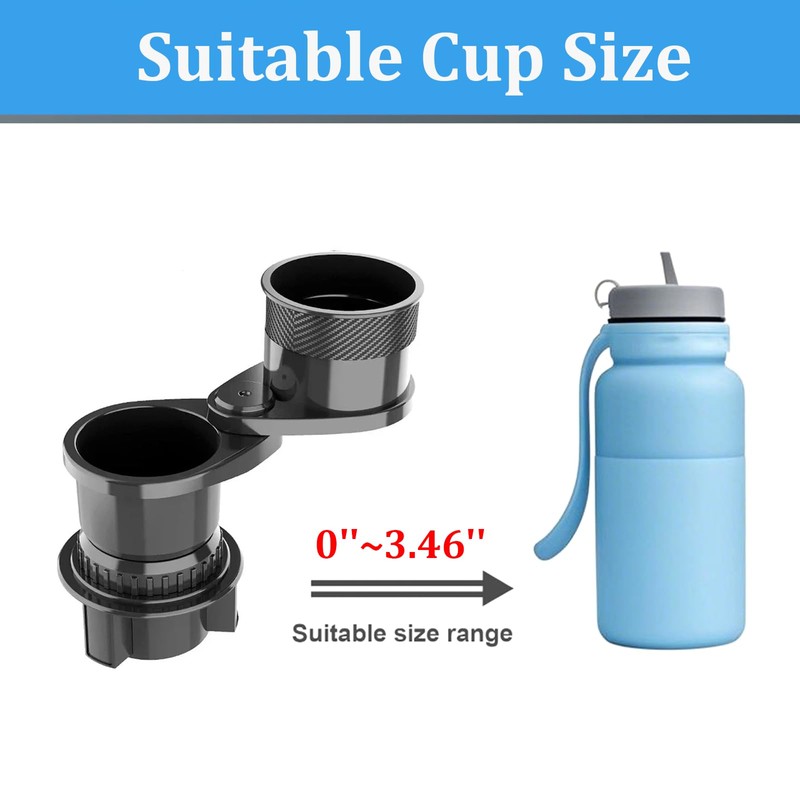 Upgraded Car Cup Holder Expander Adjustable Base & Expander for