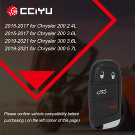 cciyu Remote Key Fob 2019-2021 for Dodge Charger 3.6L,2019-2021 for Dodge Charger 5.7L 4 Buttons M3M-40821302
