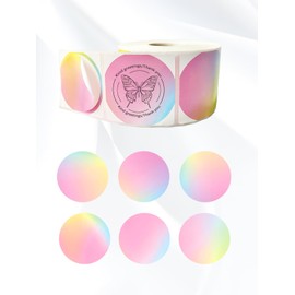 Nsoicrac 2x2 Thermal Sticker Labels, Rainbow Color Round Thermal Labels for Small Business, Logo Design, Baking, 750 Sheets/1 Roll (Meeting The Aurora Borealis, 2x2)