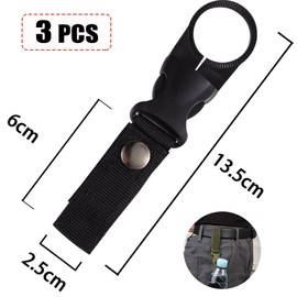 3 pcs Outdoor Bottle Holder Belt Water Bottle Holder Clip,Backpack Tape Keychain Carabiner Hanging Gear Nylon Webbing Buckle Strap Clip for Cycling Camping Hiking Outdoor Traveling