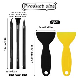 Qianyu 11 Pcs Kitchen Scraper Cleaning Pen Plastic Scraper Tool Non-Scratch Crevice Clean Tool Stiff Multi-Purpose Label Scraper for Car Tight Spaces Removing Oil Stains Food Dirt Paint