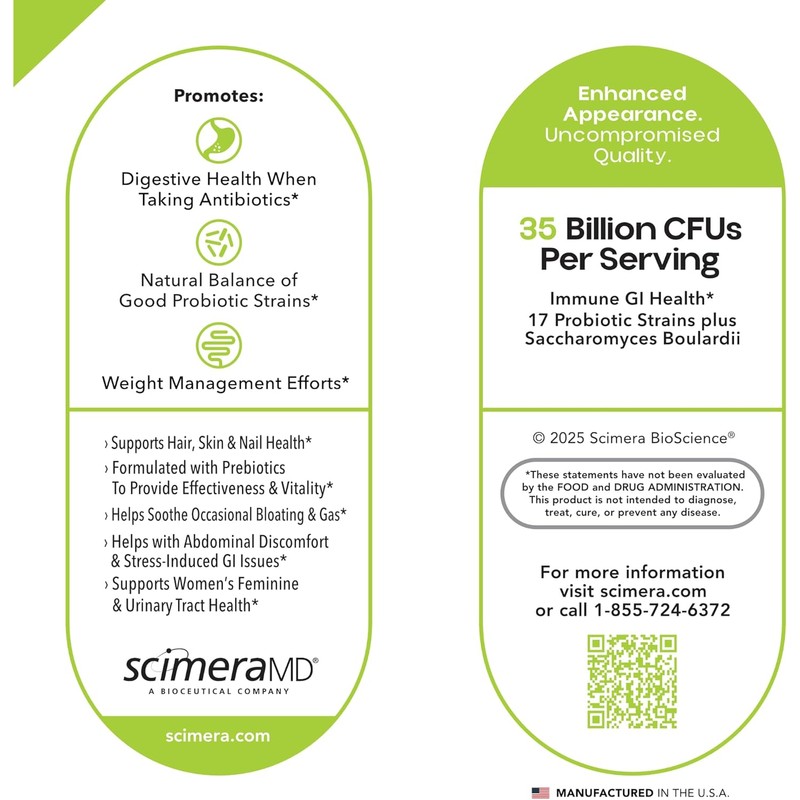 ScimeraMD® Asprega ProPac Probiotics and Prebiotics Supplement for Digestive Health