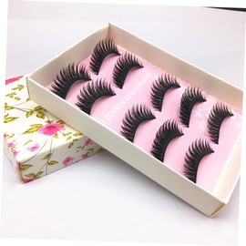 minkissy X-34 Handmade Fake Eyelashes 5 Pairs Long Thick Natural Lashes for Women Reusable Strip Lashes Easy to Apply