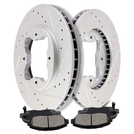 Pads and Rotors Kits, SCITOO Brake Kits Suitable for Acura CL,for Honda Accord,Front Drilled and Slotted Dics Rotors Ceramic Brake Pads