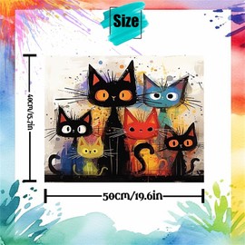 Cat Paint by Numbers Kits for Adults,Easy Adult Painting by Number on Canvas for Beginner, DIY Watercolor Painting for Gift Home Decor Relax. (cat)