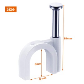 JUHONNZ Cable Wall Clips,Round Cable Clips 100 Pcs Wire Nail Clips Cable Management Nylon Wire Holders Cable Wall Clips Cable Pins with Steel Nail for Walls,Office,Home Kitchen Fixing Whtie 8MM