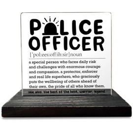 Police Officer Gifts for Women, Men, Him, Her, Police Officer Thank You Gifts, Police Officer Appreciation Christmas Birthday Policeman Police Academy Graduation Gifts Signs Plaque GBA58