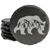 Bear Necessities: Slate Coasters with Majestic Mountain & Tree Scene
