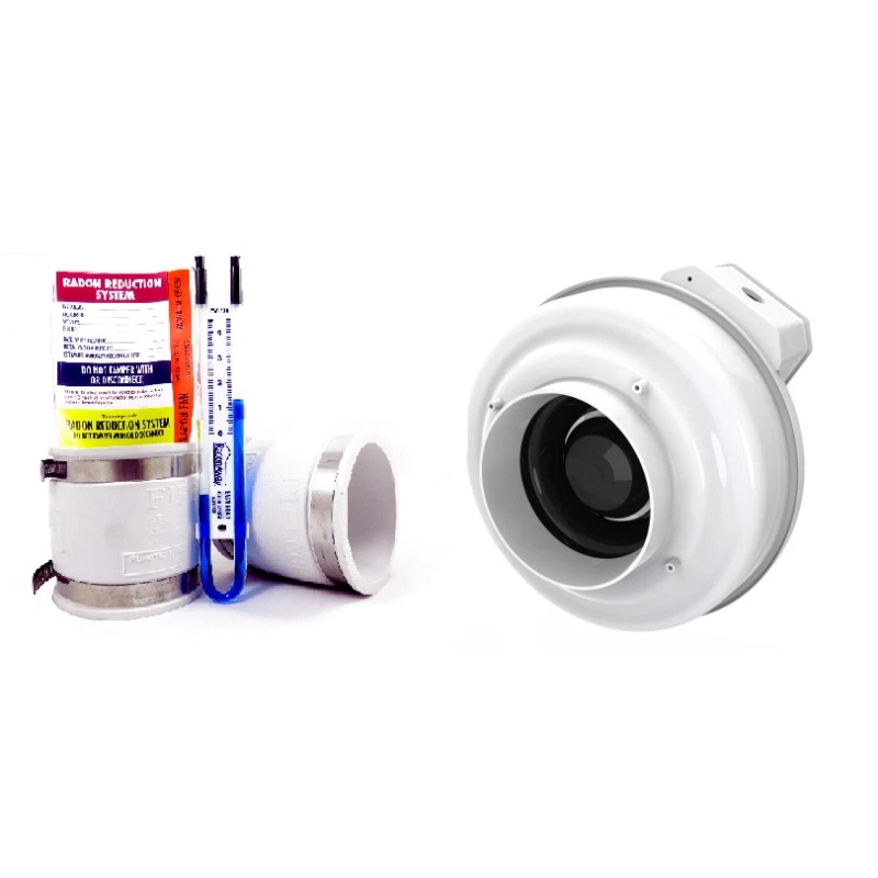 Fantech Rn1 Radon Mitigation Fan & Install Kit with Dynameter