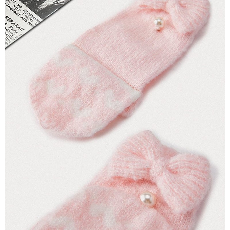 InSomila Girls' Gloves, Elementary School Students, Children, Knitting, Stylish, Solid,