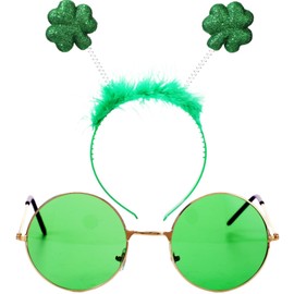 St Patricks Day Women's Headband and Glasses Set, St Patricks Day Costume Accessories for Women