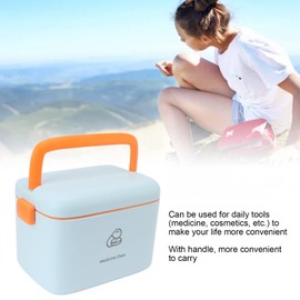 Cocoarm Organizer Box Tragbarer Medizin -Lagerbehälter mit Abnehmbarem Tablett für Heimreisen Camping Wandern (A)