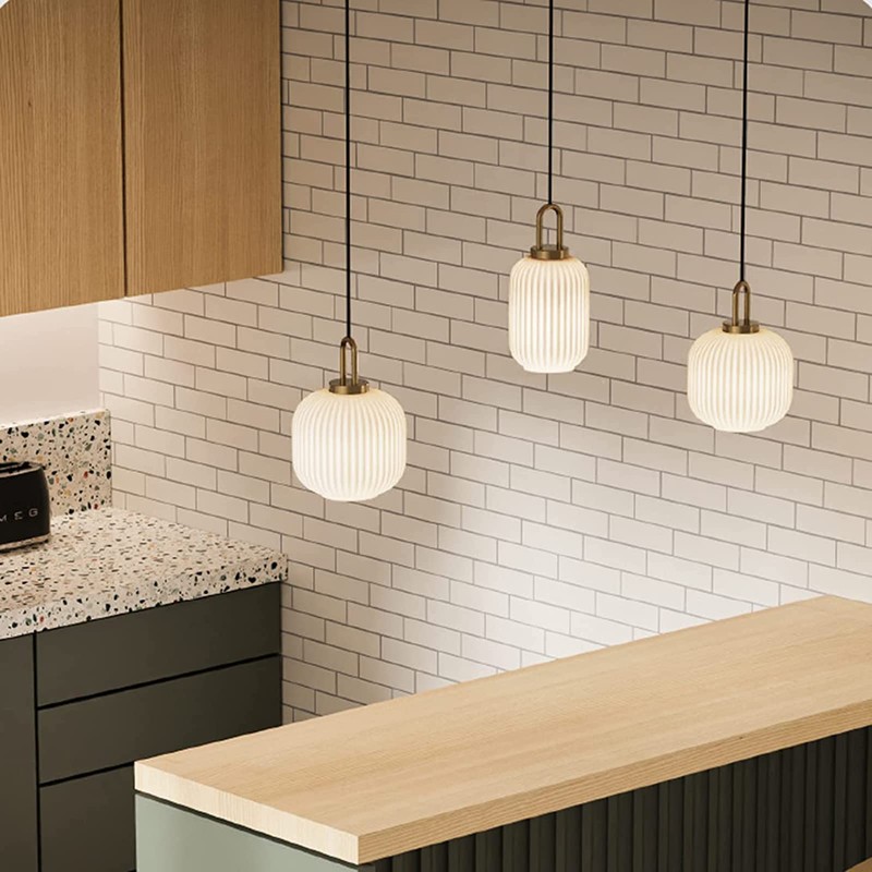 Brikey Brass Gold Pendant Light - Clear Glass Ceiling Lamp