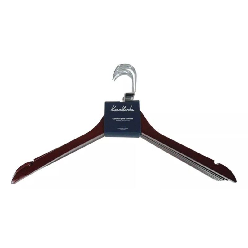 Baum Brothers 12 Ganchos De Madera Color Caoba Para Ropa