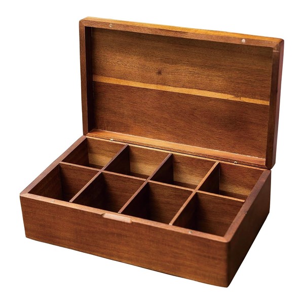Heoclao 12.2'' Tea Packet Storage Box, Wooden Tea Bag Organizer,