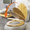 Elongated Bamboo Toilet Seat with Lid Quick Release Slow Close