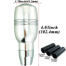 Abfer Aluminum Shift Knob Automatic Shifter Knobs with Button Car Gear Stick Shifting Lever Head Replacement Fit Most Manual Automatic Transmission Vehicle (Silver)