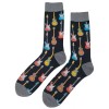 Sockfly NWT Guitar Dress Socks Novelty Men 8-12 Black Crazy