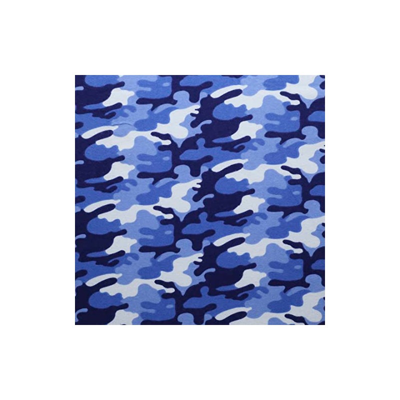 MOOK FABRICS Flannel PRT Camo, Blue, 15 Yard Bolt