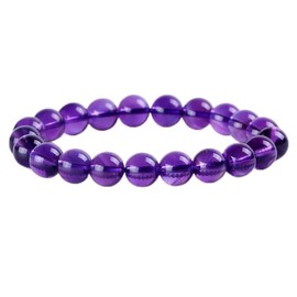 WOODVIR Premiun Uruguayan 6A Grade Natural Amethyst Bracelet, High Vibes Healing Stone for Stress Relief, Chakra Meditation Jewelry & Decor