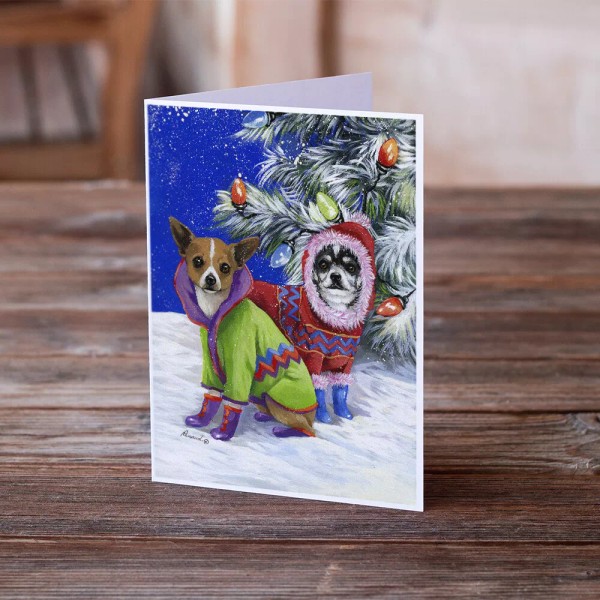 Chihuahua Christmas Snowflakes Cards Envelopes Pack of 8 PPP3071GCA7P