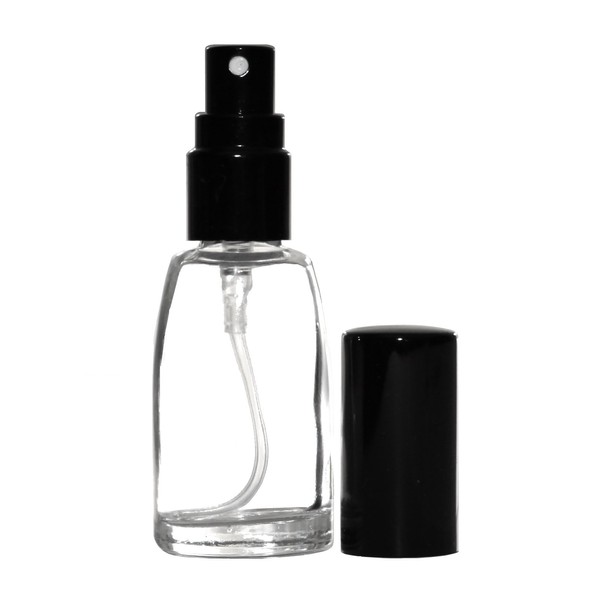 Riverrun Perfume/Cologne Atomizer, Empty Refillable Glass Bottle, Black Sprayer 1/3 oz 10ml (1 Bottle)