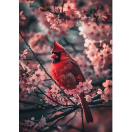 RED CARDINAL BIRD FIGURINE WALL ART PHOTO DECOR PICTURE FOR HOME LIVING ROOM