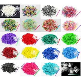 Salome Idea Rubber Bands -3000pcs Rubber Loom Bands Barcelet Making Kit,25pcs S-Clips, 5-Hooks (Black)
