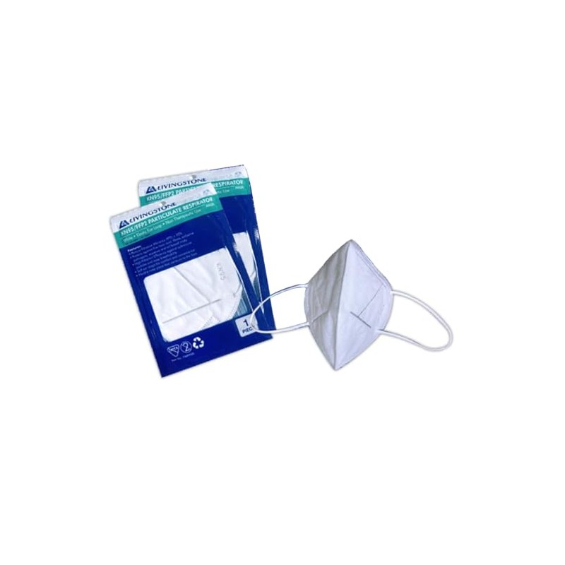 Livingstone KN95 FFP2 Respirator Ear Loop Vertical Duckbill Level 3