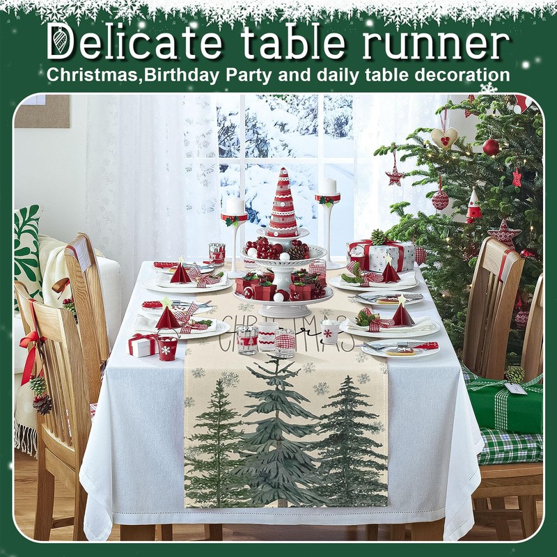 WEILAOK Christmas Table Runner, Christmas Table Runner, Christmas Decoration Table