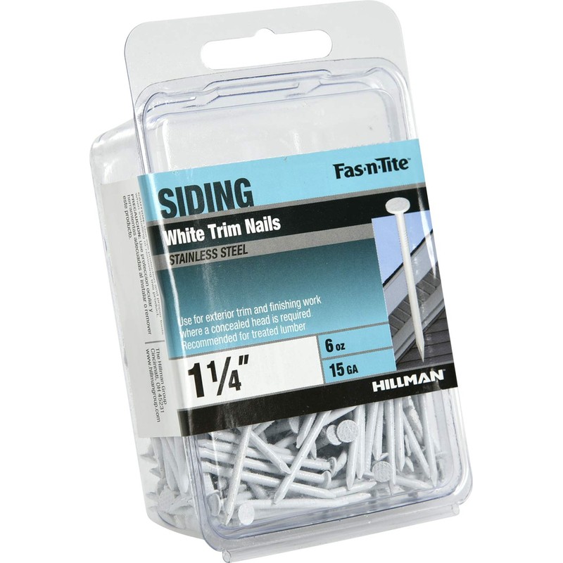 Hillman Fasteners 461819 White Painted Stainless Steel Trim Nails, 6