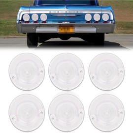 MOTRUM Tail Light Lens Compatible with Chevy Impala 1964, [DOT] [IP67 Waterproof] Tail Lamp Lens (Left + Right), Replace OEM #MO-3237, 6 PCS, Clear Lens