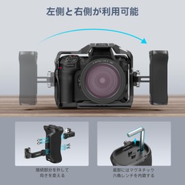 SmallRig 4015 Aluminum Alloy Adjustable Height 1.4 inch (36 mm) Left and Right Side Handle with 1/4"-20 Screw Holes