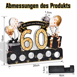 Yibat Money Gifts Packaging for 60th Birthday Man Woman Money Gifts, 60th Birthday Man Woman Wooden Decoration, for Birthday Gift, Table Decoration Birthday Used