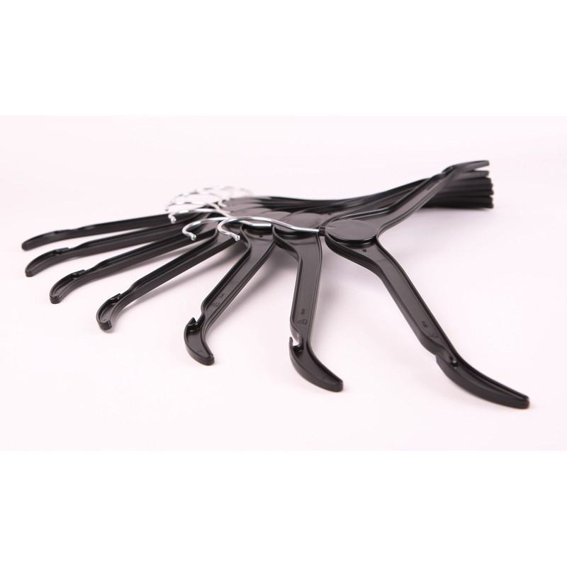The Hanger Store 20 Black Plastic Coat Hangers for Tops,