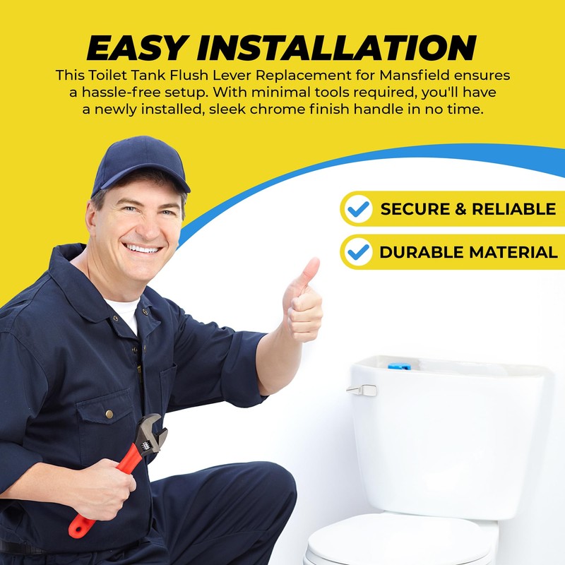 Qualihome Toilet Tank Flush Lever Replacement for Mansfield - Front