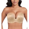 DotVol Women Strapless Push Up Bra Custom Lift Invisible Wing