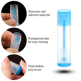 SevenFish 25pcs Empty Lip Balm Containers Tubes, 5.5ml Colorful Lipstick Tubes Plastic Lip Balm Containers with Cap for DIY Lip Balm Lipstick (Yellow/Green/Purple/Pink/Blue)