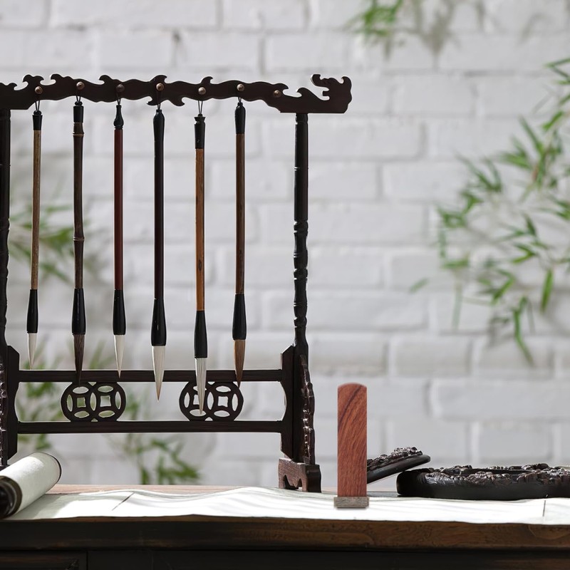 VICASKY Chinese Calligraphy Seal Set Wood Stamp with Zen Cloud