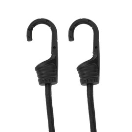 INFINAUTO Multifunctional Elastic Luggage Rope 45cm Motorcycle Trailer Trucks Cargo Adjustable Bungee Cords with Metal Buckle Black 2pcs