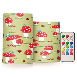 Kcldeci Flickering Flameless Candles, Snails Mushroom Realistic LED Candles with Remote and Timer, Set of 2 Battery Operated Candles for Valentines Home Wedding Birthday Decoration