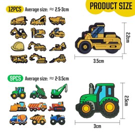 SLAXJNE Pack of 21 Shoe Accessories in the Shape of a Cartoon Car, Shoe Accessories with Creative Patterns, Decorative Buckles for Beach Shoes, Cute Shoe Accessories for Children, Shoe Accessories,