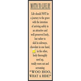 Motto Live Funny Sign, Motto to Live By Sign with Humorous Quote, Your Choice of Drink and Color Background