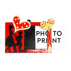 Aditri Creation Photo Frame Handcrafted Couple Heart Theme Gift Gifts Small Sweet Love Decorative Picture Frame Wall Hanging Anniversary Gifting Postcards for Tabletop and Home Decoration (Size: - 15