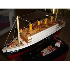 Minh Xuan Titanic Wooden Model Cruise Ship W/Flashing Lights 16" Fully Assembly and Ready for Display
