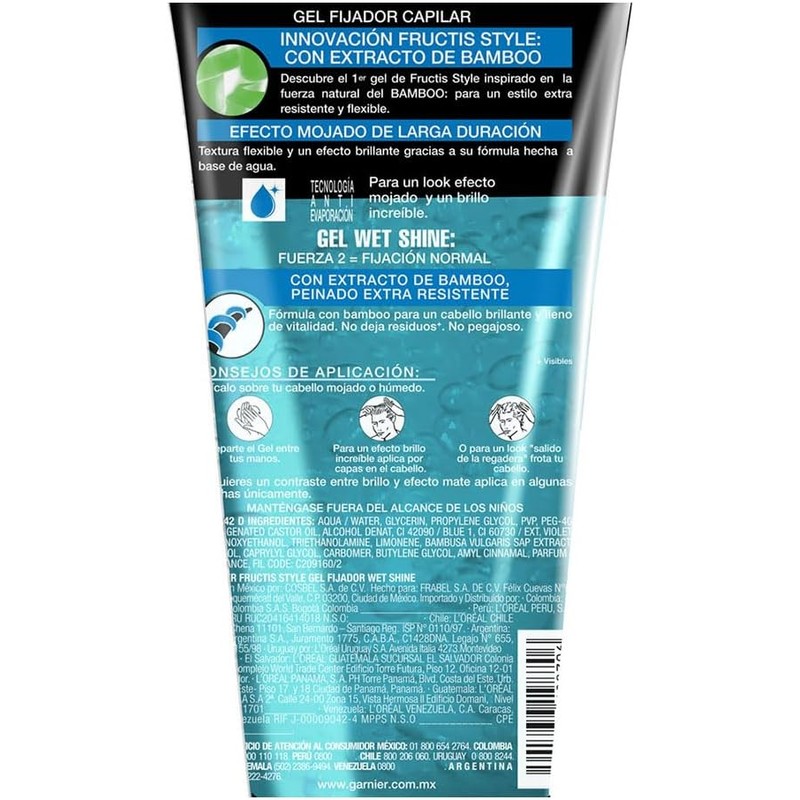 Garnier Fructis Gel Wet Shine, 200 ml